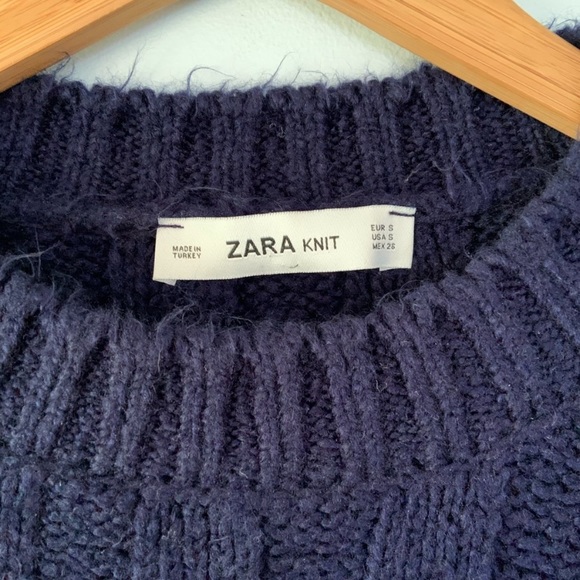 Zara Knit Chunky Oversized Navy Blue Sweater - Picture 7 of 7